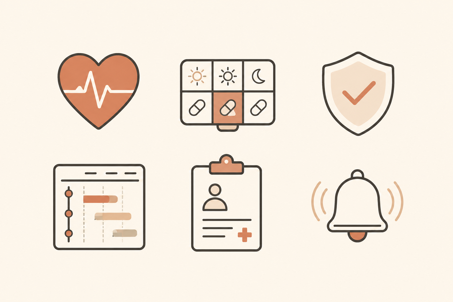 Vital signs monitoring icon